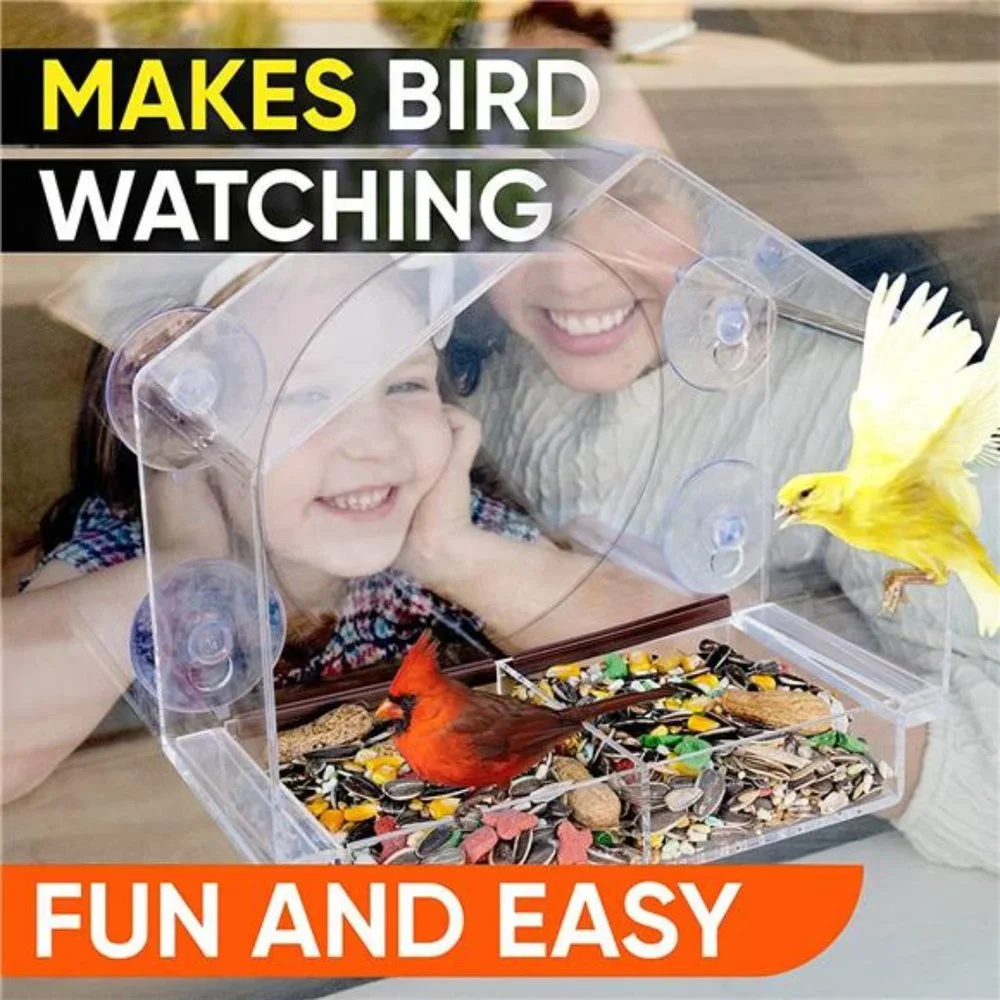 Window Bird Feeders with Strong Suction Cups, Bird Feeder Window -Great for Cats